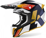 Airoh Twist 2.0 Lift Motocross Helmet ECE 22.05 1240gr White/Blue Gloss AIR000KRA301