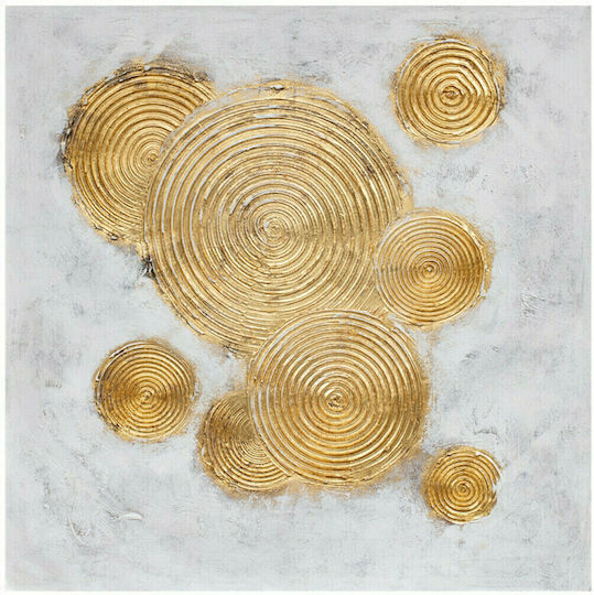InTheBox Festos 1 Πίνακας σε Καμβά Χρυσό/Λευκό 82x82cm