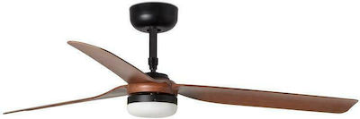 Faro Barcelona Punt Led 33817WP-21 Ceiling Fan 130cm with Light, WiFi, and Remote Control Black/Dark Wood