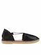 Top3 22606 Women's Leather Espadrilles Black