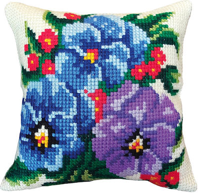 Gobelin L Broderie Violet 35x35cm. 01.164