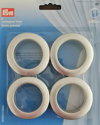 Prym Accesorii pentru Perdea Argint din Plastic 8buc 526600