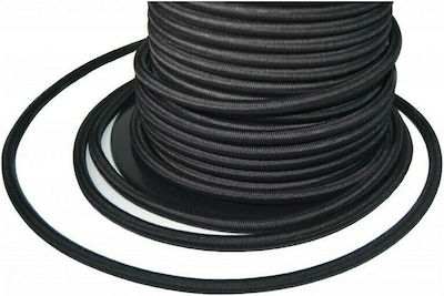 Rope Knitted 8mm Black Rubber