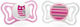 Chicco Physio Forma Light Orthodontic Pacifiers Silicone with Case Owl/Lines - Pink / White for 6-16 months 2pcs