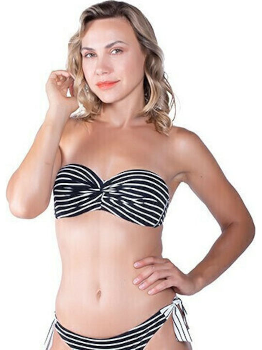 Trägerloses Bikinioberteil D Becher Schwarz