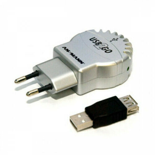 Ansmann Ladegerät ohne Kabel mit USB-A Anschluss Silber (KN-ADA031B)