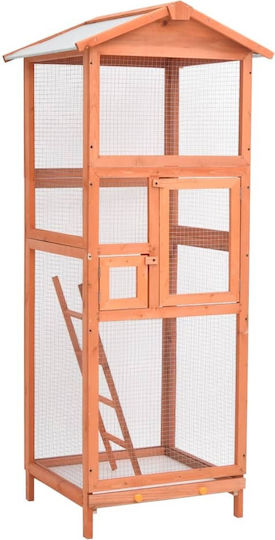 vidaXL 171457 Cușcă de Lemn pentru păsări 60bucx62bucx166buccm.