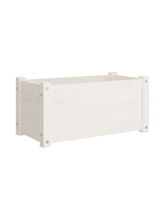 vidaXL Planter Box realizat din lemn masiv de pin 60x31cm în Culoare Alb 810706