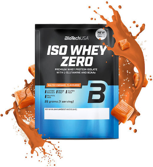Biotech USA Iso Whey Zero Lactose Reduced Protein Whey Gluten Free with Flavor Salted Caramel 25gr