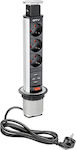 Gtv 3-Outlet Power Strip with USB 1.5m Silver