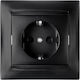 Chalkida Single Walled Power Socket Black