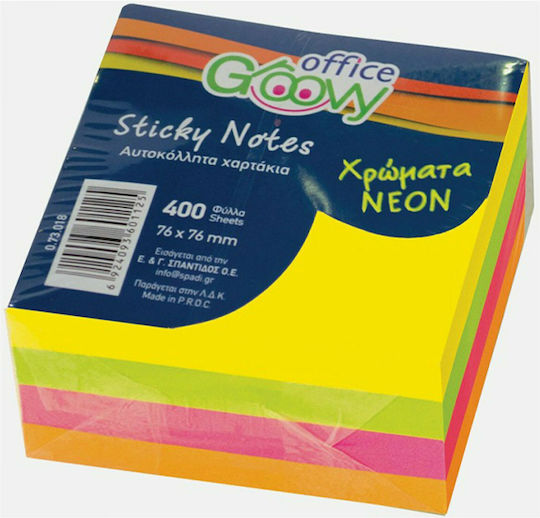 Groovy Sticky Note Pads in Cube 400 Sheets 7.6x7.6pcs Sticky Notes