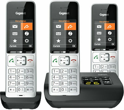 Gigaset COMFORT 500A Trio Cordless Phone (3-Pack) with Speaker Silver