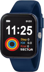 Sector S03 Smartwatch with Heart Rate Monitor (Blue Silicone)
