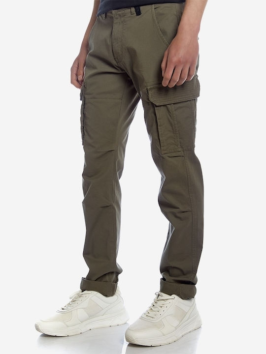 Trousers Cargo Elastic in Regular Fit Oil