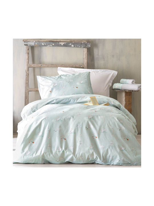 Rythmos Sheet Set Single Cotton Jerom Aqua 160x260cm 3pcs