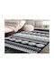 Design C Rug Rectangular Summer Cotton with Fringes Black - Grey