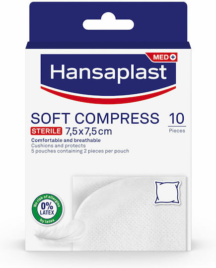 Hansaplast Soft Compress Sterile Gauzes 7.5x7.5cm 10pcs