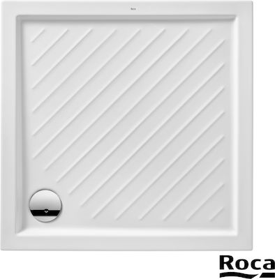 Roca Roma Quadratisch Porzellan Dusche x80cm Weiß