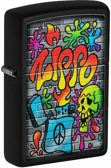 Zippo Street Art Brichetă Rezistentă La Vânt Cu Flacără Multicoloră