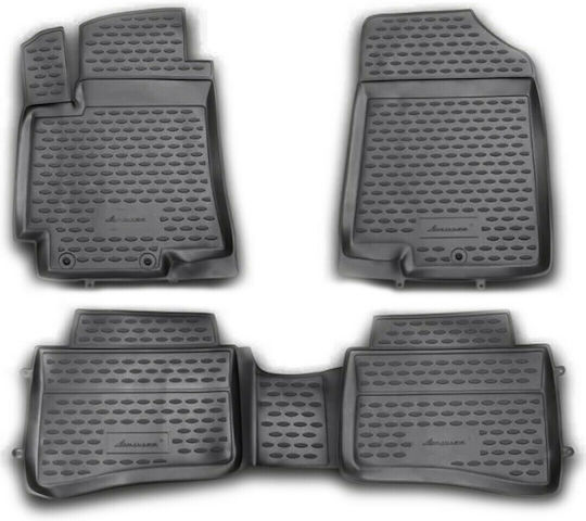 Novline Set of Front and Rear Mats 4pcs Tray Type for Kia Rio 2011+ Black