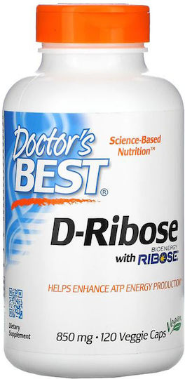 Doctor's Best D-Ribose 850мг Специална Хранителна Добавка 120 вегетариански капсули