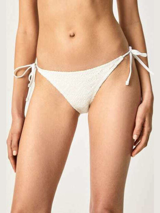 Wendy Bikini Slip with Ties White