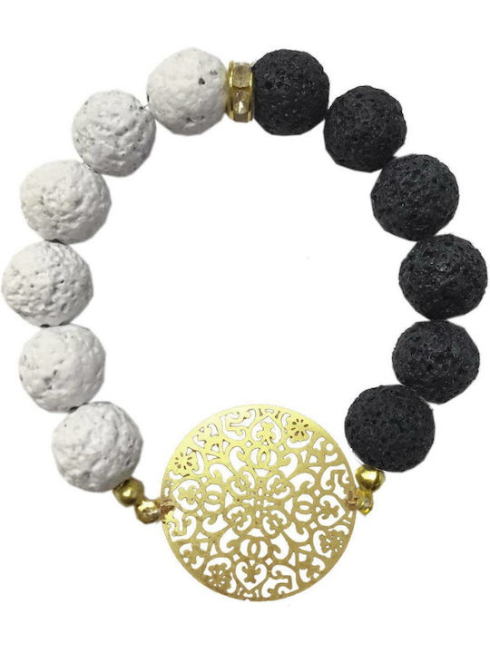 Bracelet Gold Plated with Lava Stones