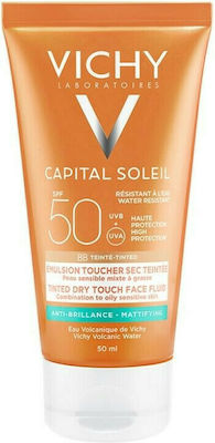Vichy BB Tinted Mattifying Face Fluid Dry Touch Wasserfest Sonnenschutz Creme Für das Gesicht SPF50 mit Farbe 50ml