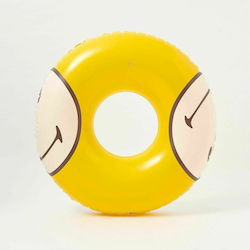 Sunnylife Kinder Schwimmring Smiley mit Durchmesser 110cm. ab 6 Jahren Gelb