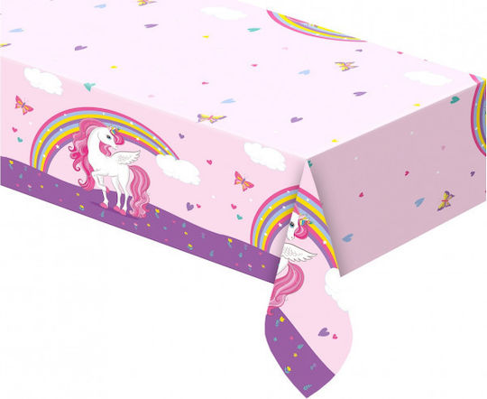 Procos Unicorn Rainbow Τραπεζομάντηλο για Party Μονόκεροι Πλαστικό 180x120cm Ροζ 93761