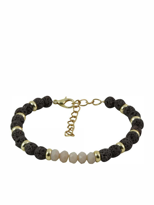 Bracelet Chain Gold Plated with Lava Stones