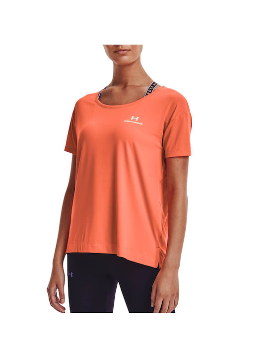Under Armour Rush Energy Core Women's Athletic T-shirt Fast Drying Orange