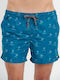 Funky Buddha Herren Badebekleidung Shorts Blue Coral mit Mustern