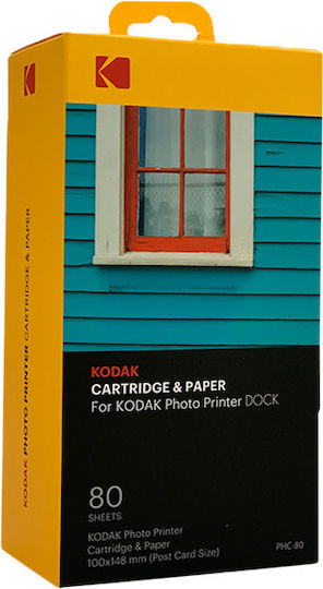 Kodak Cartridge & Paper Original Ribbon for Photo Printer Dock (PHC-80)
