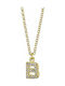 Oxzen Charm Monogramm "B" aus Vergoldet Silber mit Zirkon Β