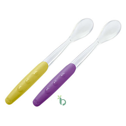 Nuk Baby Set with Spoons Easy Learning with Adjustable Flow made of Silicone Lime-Purple 2pcs 10.000.122
