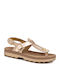 Marlena Leather Women's Flat Sandals Anatomic Rosegold Lizard