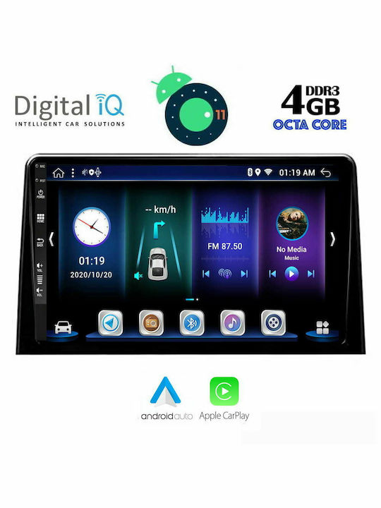 Digital IQ Sistem Audio Auto pentru Peugeot Partener Opel Combo Toyota Proace Citroen Berlingo / Peugeot Partner / Toyota Proace 2018+ (Bluetooth/USB/AUX/WiFi/GPS/Apple-Carplay/Partitură) cu Ecran Tactil 10.1"