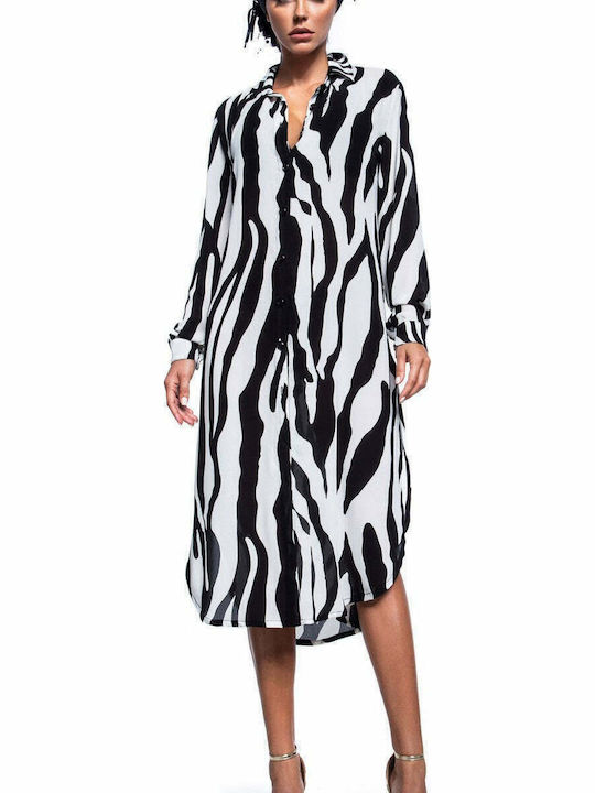 Bluepoint Africanism Γυναικείο Μακρύ Καφτάνι Παραλίας Zebra