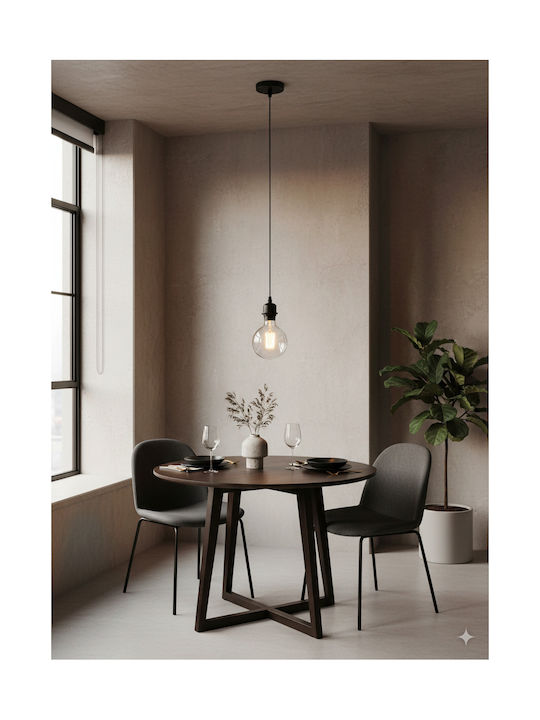 GloboStar Hanna Pendant Light Black with Rope f...