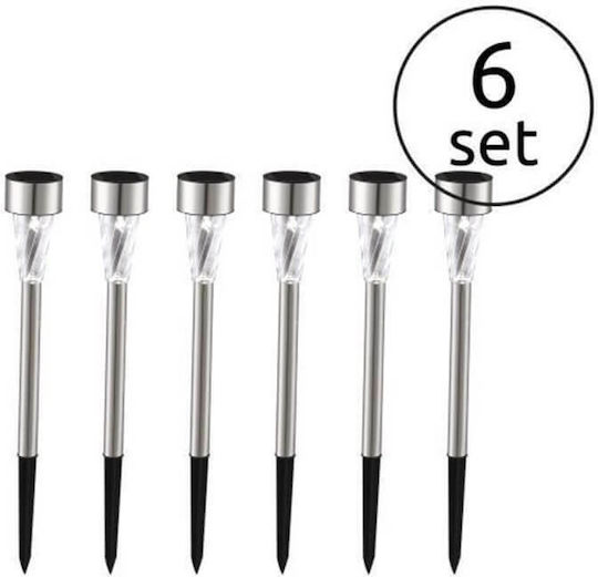 Globo Lighting Set 6 Lămpi Solare de Grădină Felinare Alb Rece 7000K cu Fotocelulă IP44