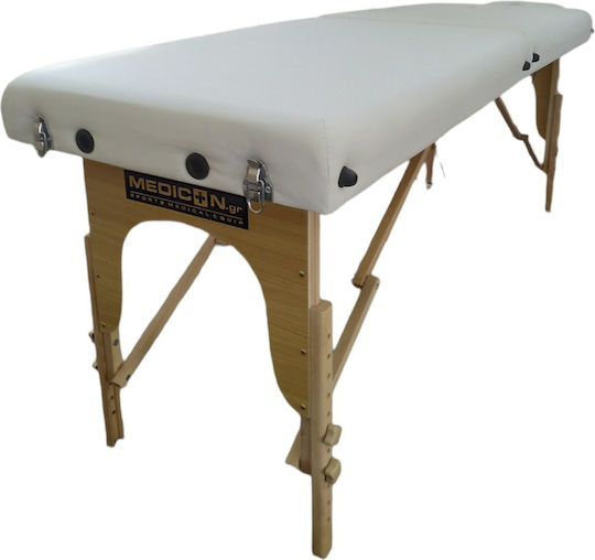 Medicin Wooden Portable White Massage and Physiotherapy Bed 186x60cm