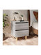 Wooden Bedside Table Gray 40x35x50cm