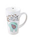 Graffiti Be Happy Becher Keramik Weiß 470ml