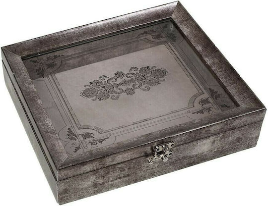 Espiel Cutie Decorativă Polirosină Silver 30x26x6cm