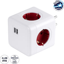 GloboStar PowerCube with Surge Protection 4 Pos...