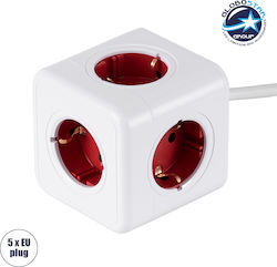 GloboStar PowerCube 5 Θέσεων με Καλώδιο 1.5m GloboStar PowerCube 5 Θέσεων με Καλώδιο 1.5m