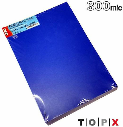 TopX Cover Page Bookbinding TOPX Blue A4 300mic 100pcs