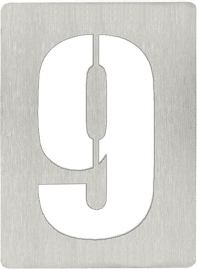 Metalor Πινακίδα με Αριθμό 9 σε Ασημί Χρώμα 8cm 166-10779#PR09